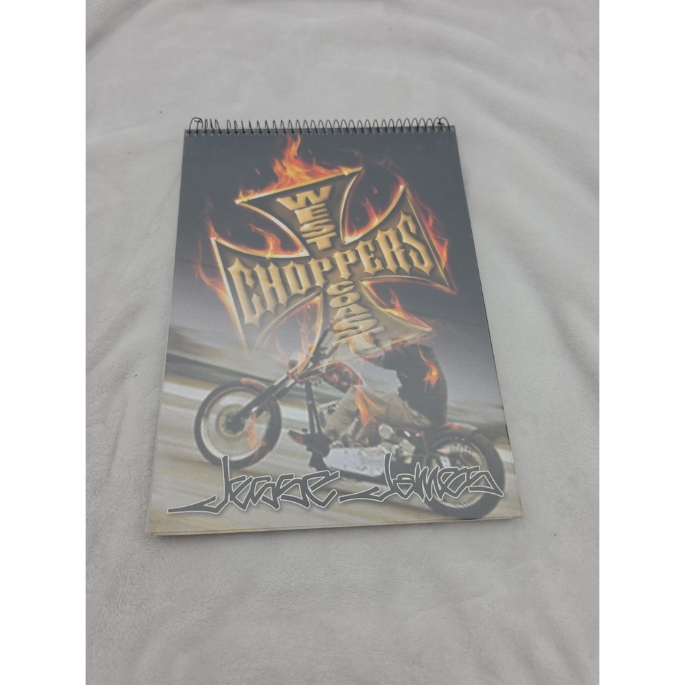 WEST COAST CHOPPERS JESSE JAMES MOTORCYCLE SPIRAL 12"X8.5" NOTE PAD NEW